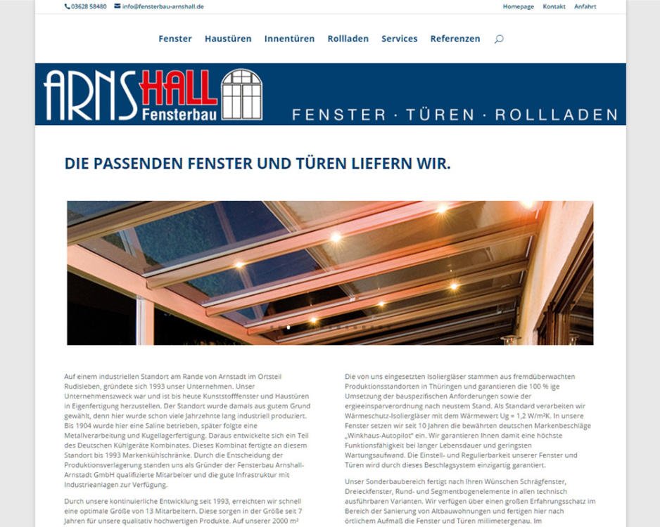 Webdesign Homepage Webpräsenz Fensterbau Arnshall