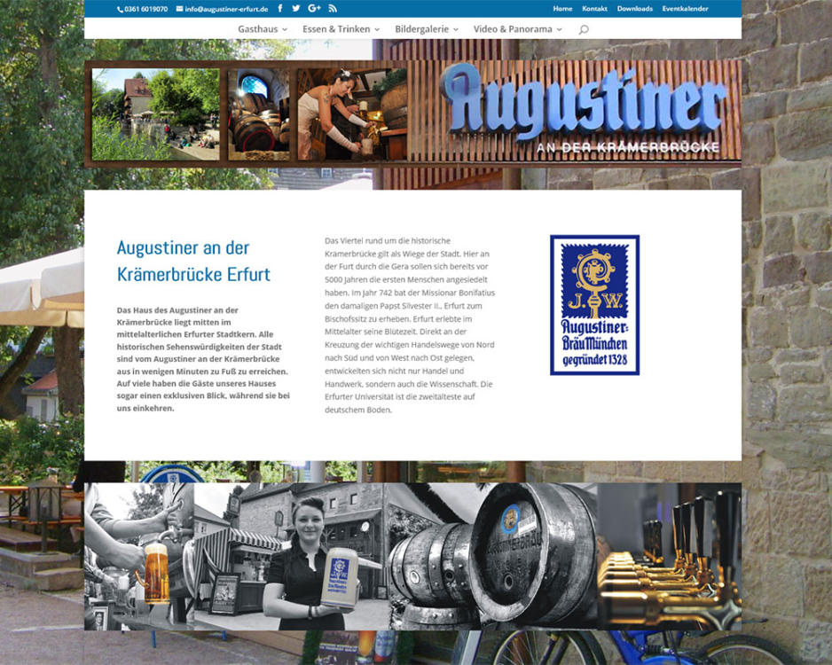 Homepage Internetseiten Webpräsenz Augustiner an der Krämerbrücke Erfurt