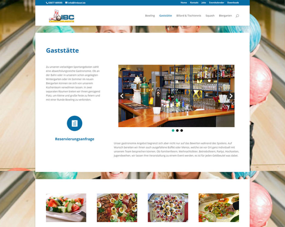 Webdesign Homepage Webpräsenz Ilmenauer Bowlingcenter