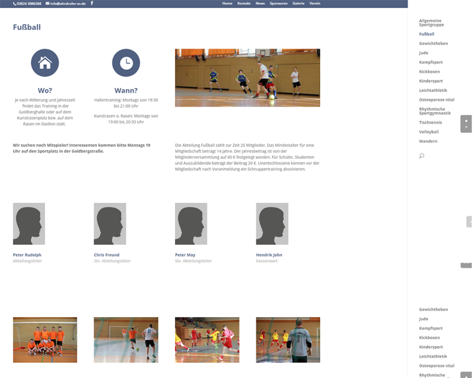 Webdesign Homepage Webpräsenz Ohrdrufer Sportverein