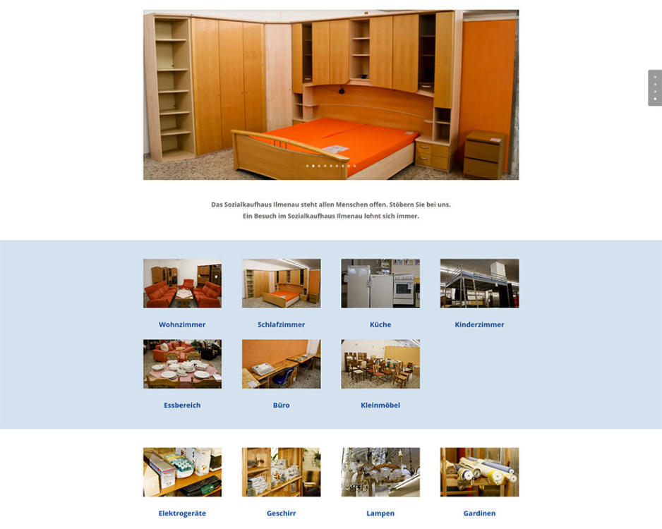 Webdesign Homepage Webpräsenz  Sozialkaufhaus Ilmenau Lebenshilfe