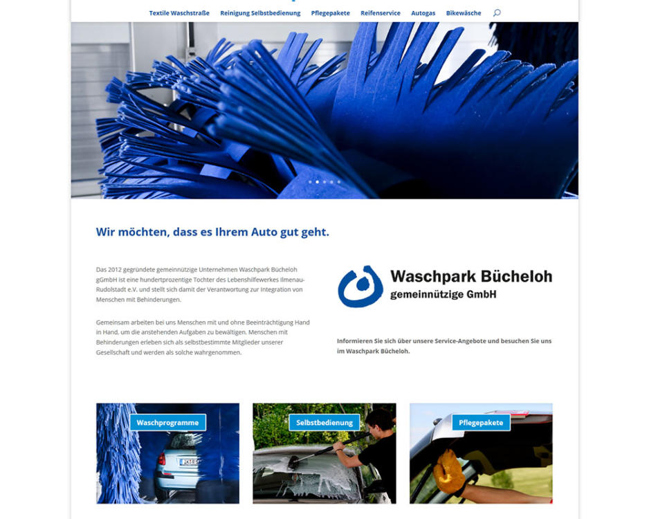 Webdesign Homepage Webpräsenz Waschpark Bücheloh Lebenshilfe