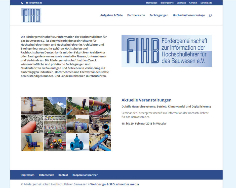 Webdesign Homepage Webpräsenz FIHB