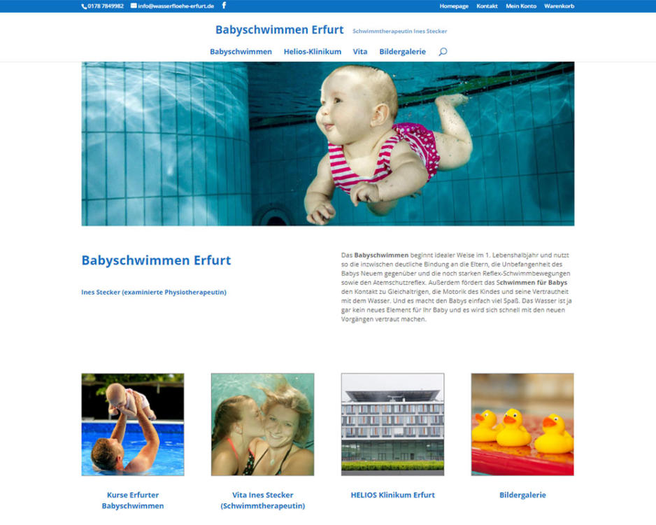 Webdesign Homepage Webpräsenz Babyschwimmen Erfurt