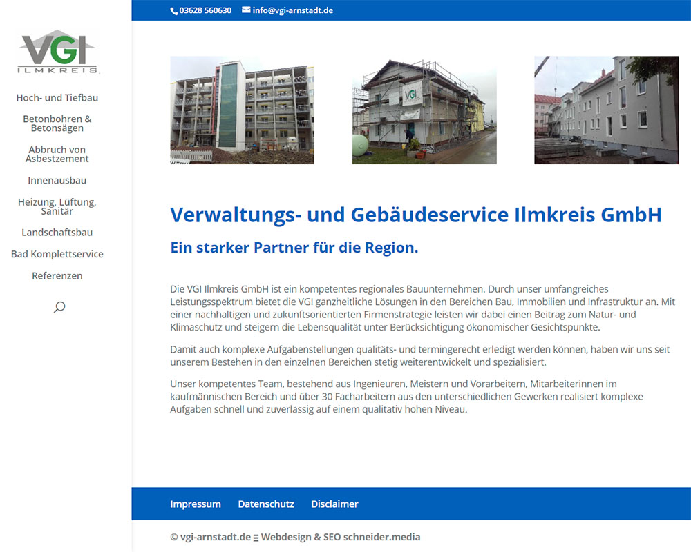 Webdesign Homepage Webpräsenz VGI Arnstadt