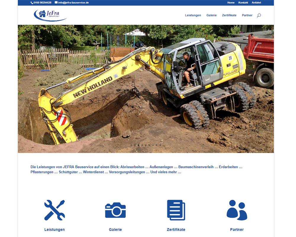 Webdesign Homepage Webpräsenz Jefra Bauservice