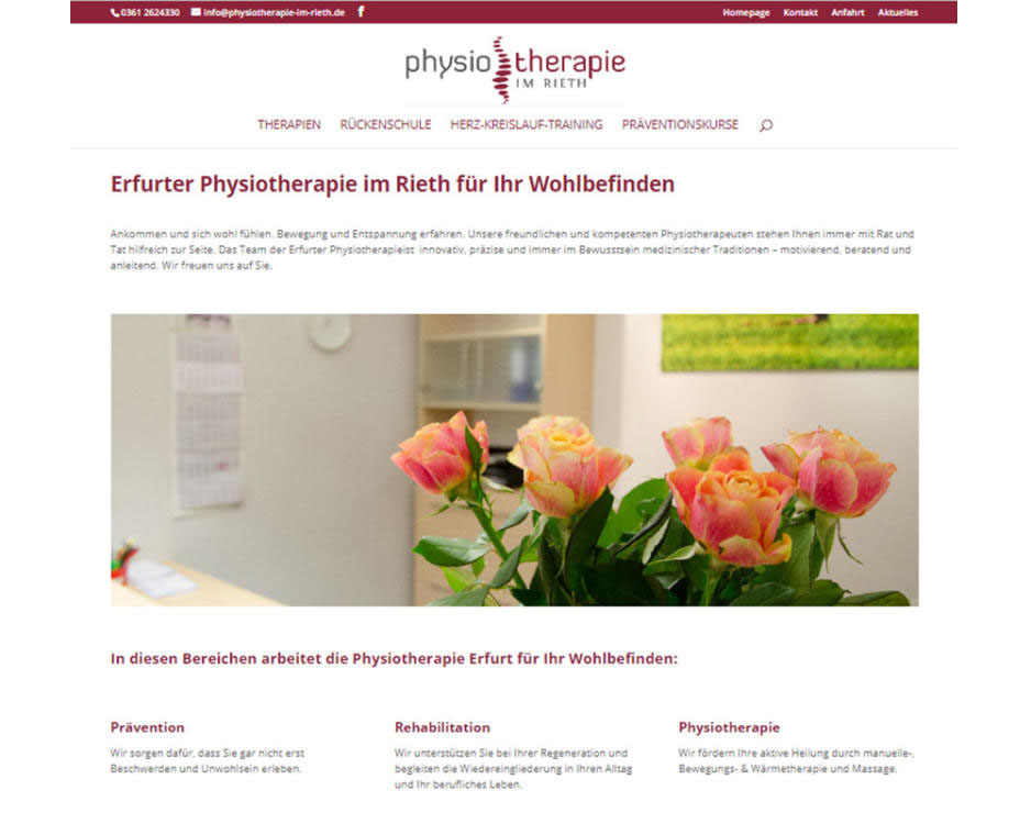 Webdesign Homepage Webpräsenz Physiotherapie Erfurt
